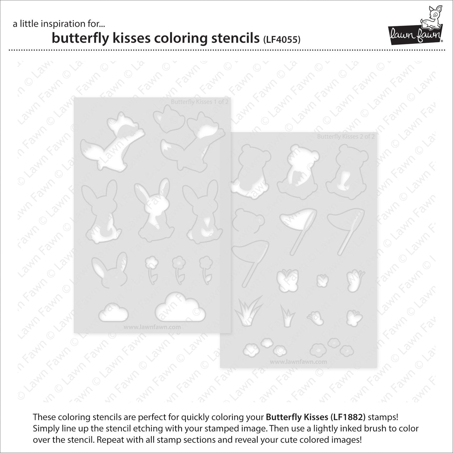 Lawn Fawn - Butterfly Kisses Coloring Stencils