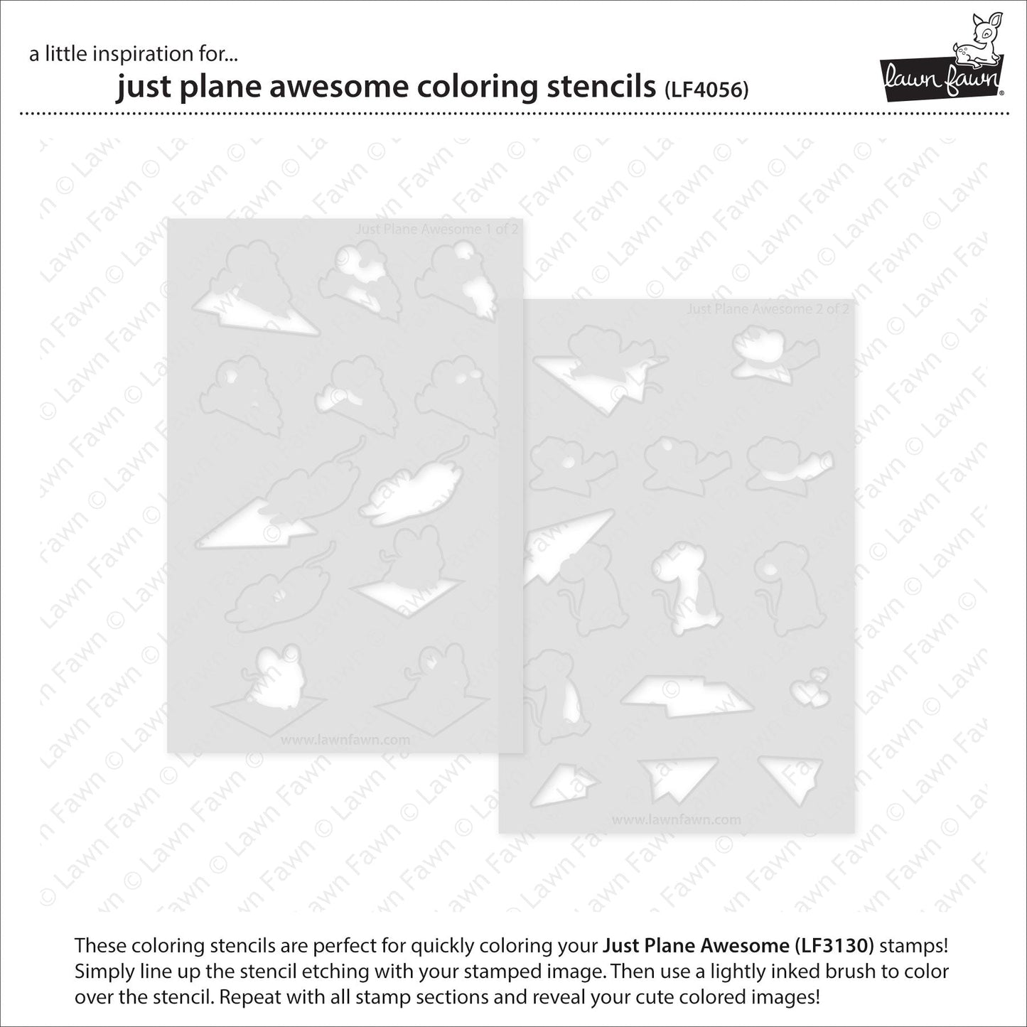 Lawn Fawn - Just Plane Awesome Coloring Stencils