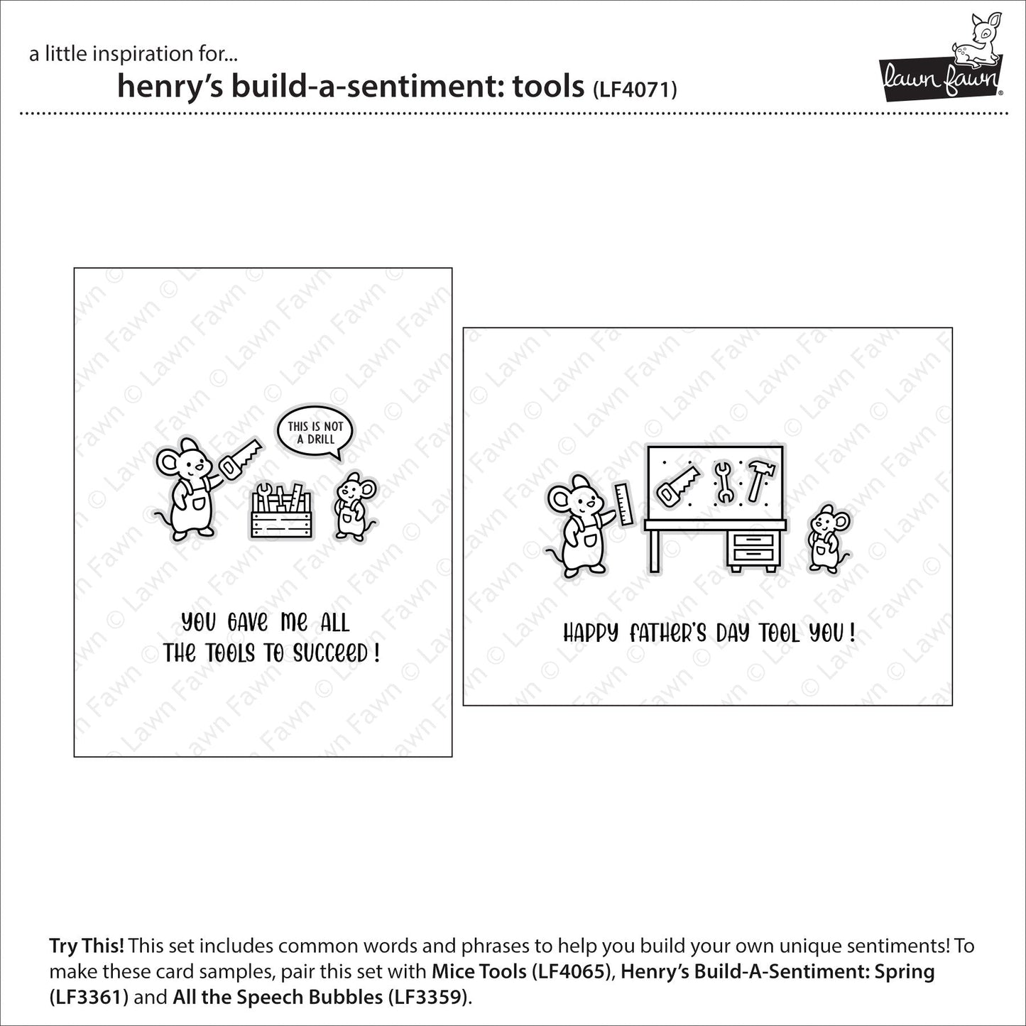 Lawn Fawn - Henry's Build-A-Sentiment: Tools
