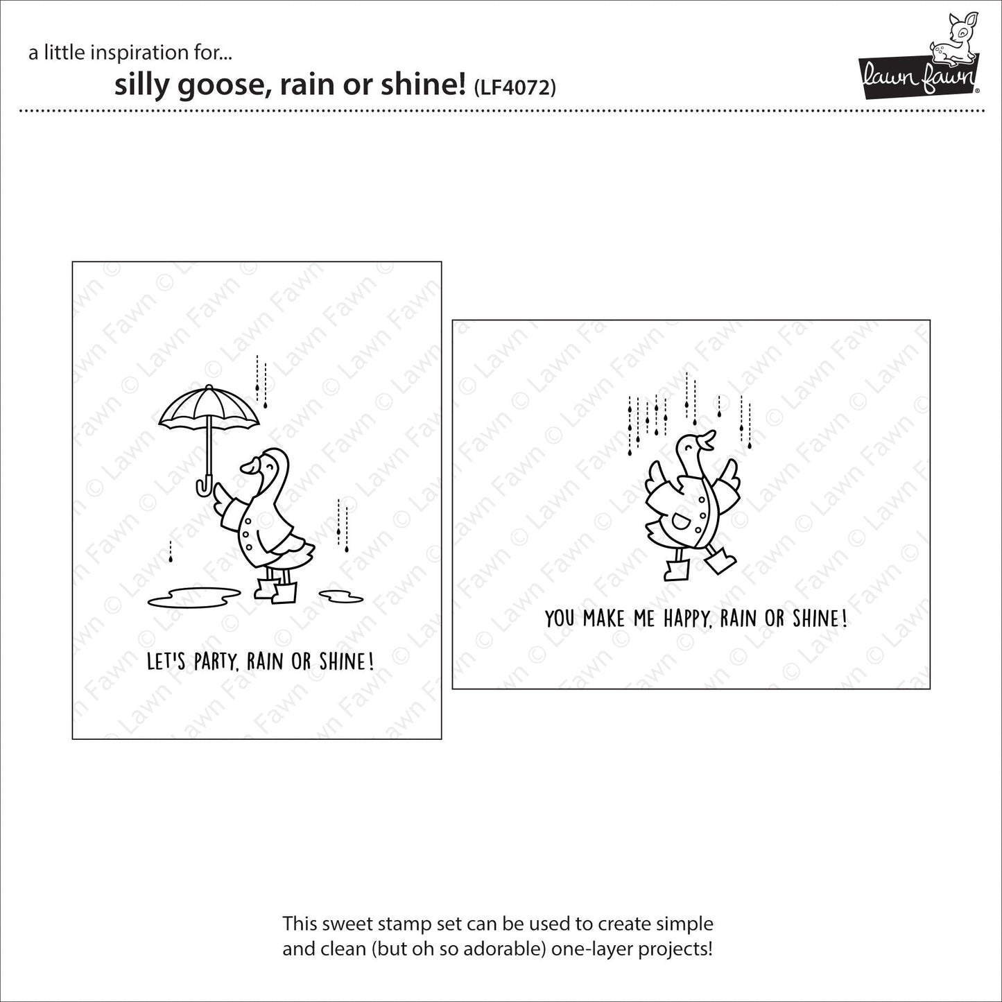 Lawn Fawn - Silly Goose, Rain Or Shine!