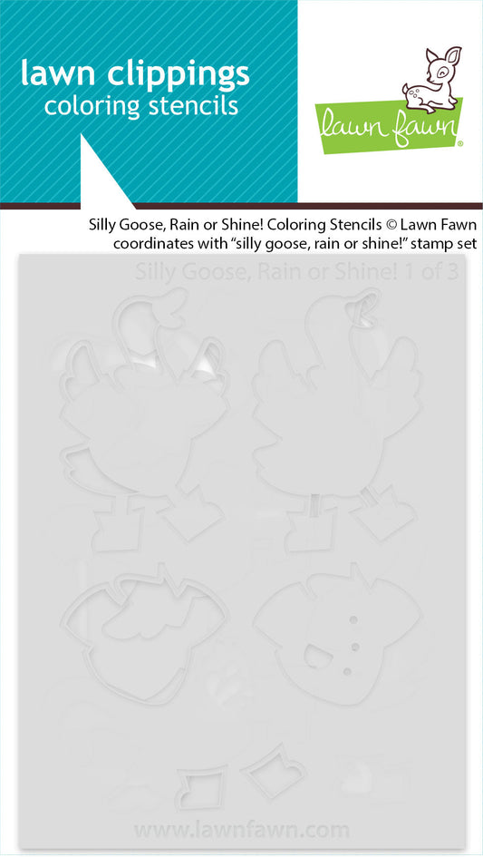 Lawn Fawn - Silly Goose, Rain Or Shine! Coloring Stencils