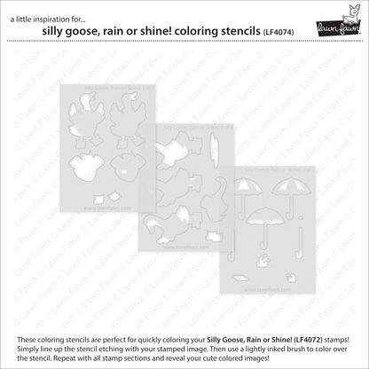 Lawn Fawn - Silly Goose, Rain Or Shine! Coloring Stencils