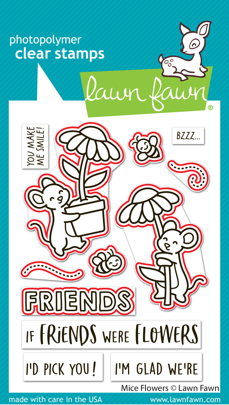 Lawn Fawn - Mice Flowers Lawn Cuts