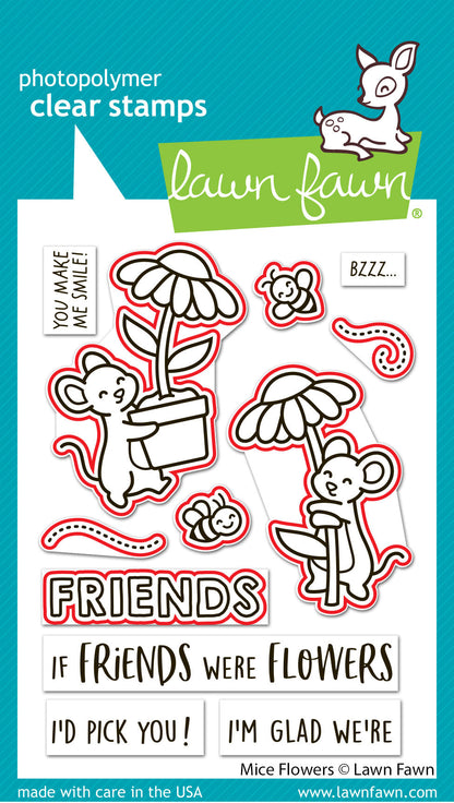 Lawn Fawn - Mice Flowers Lawn Cuts
