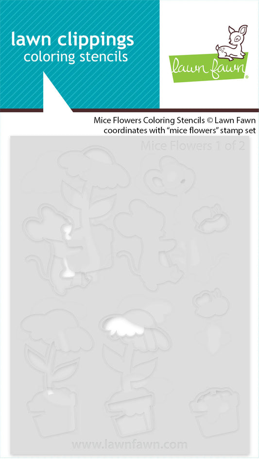 Lawn Fawn - Mice Flowers Coloring Stencils