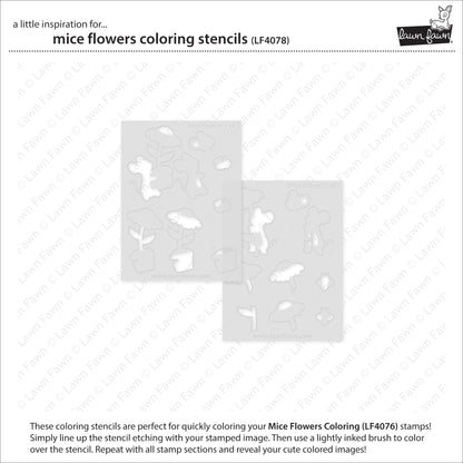 Lawn Fawn - Mice Flowers Coloring Stencils