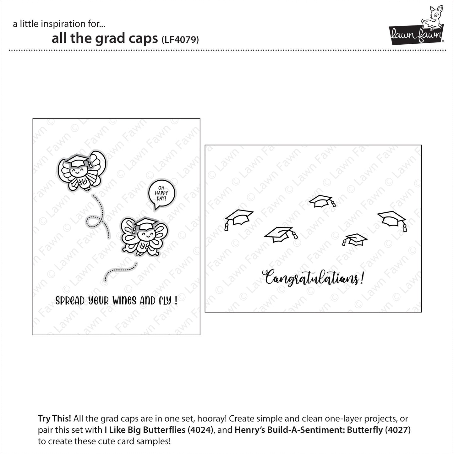 Lawn Fawn - All The Grad Caps
