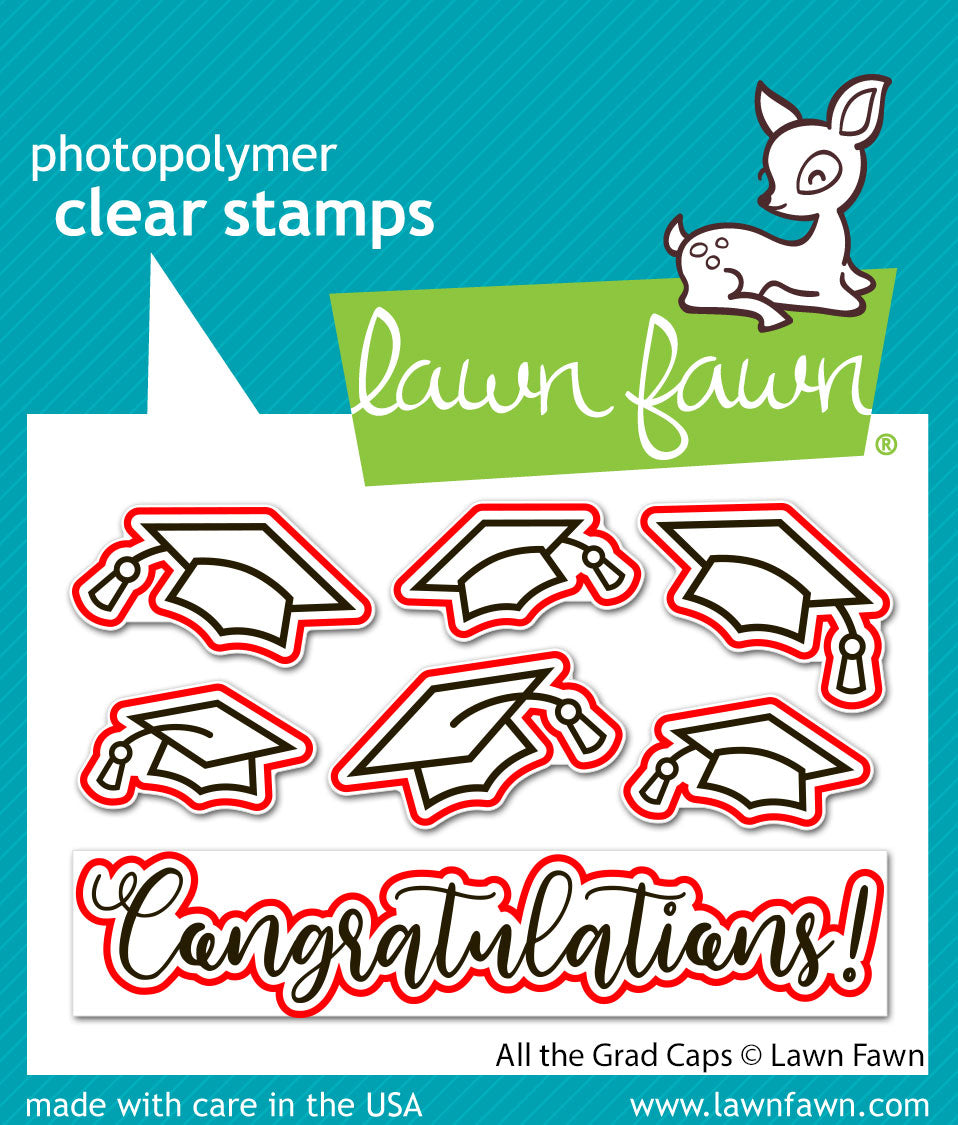 Lawn Fawn - All The Grad Caps Lawn Cuts