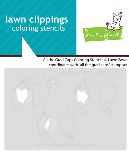 Lawn Fawn - All The Grad Caps Coloring Stencils