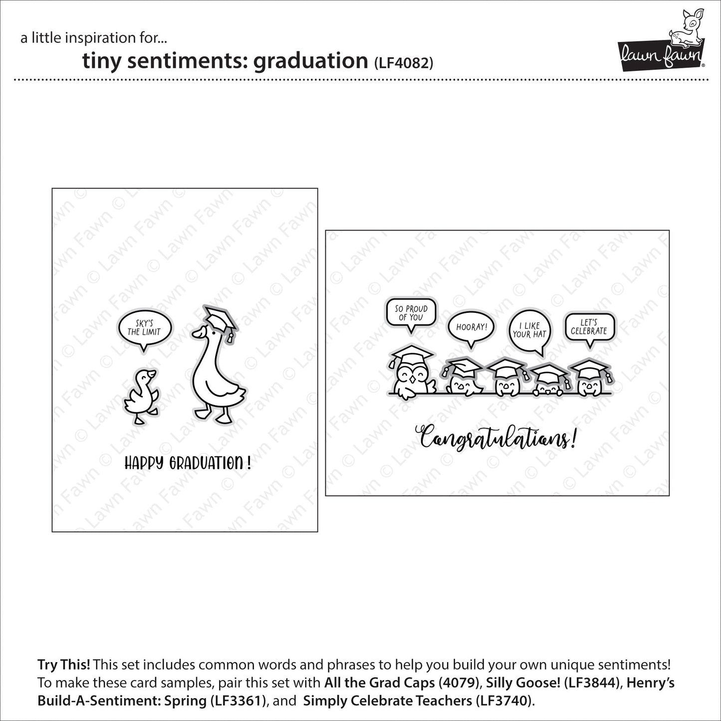 Lawn Fawn - Tiny Sentiments: Graduation