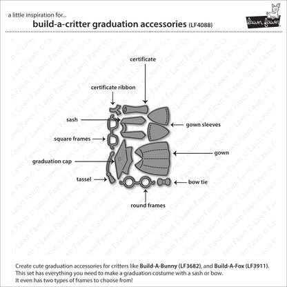 Lawn Fawn - Build-A-Critter Graduation Accessories