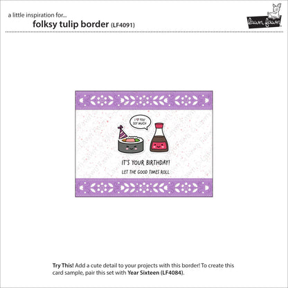 Lawn Fawn - Folksy Tulip Border