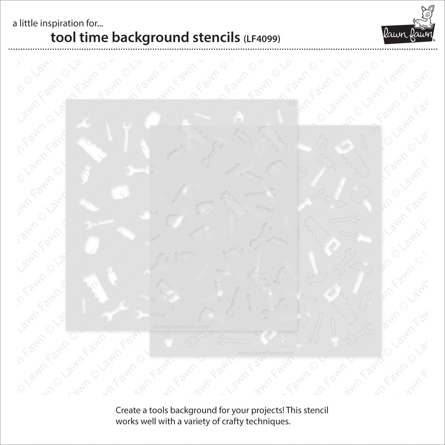 Lawn Fawn - Tool Time Background Stencils (2pcs)