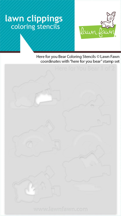 Lawn Fawn - Here For You Bear Coloring Stencils