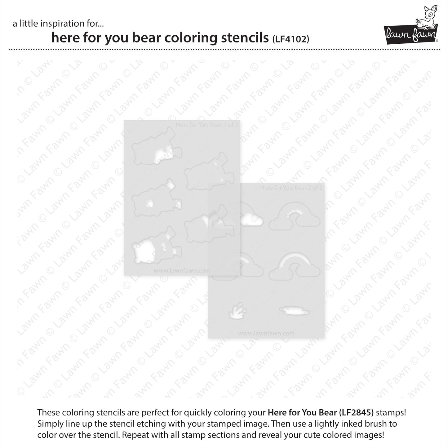 Lawn Fawn - Here For You Bear Coloring Stencils