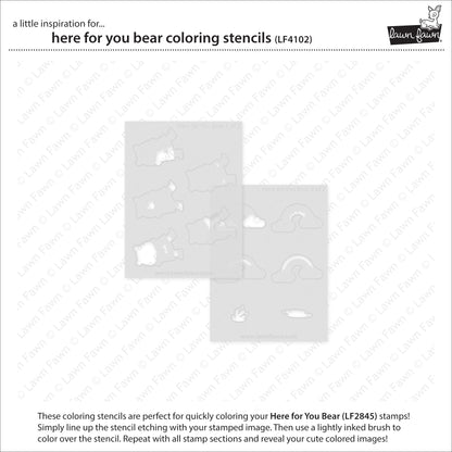 Lawn Fawn - Here For You Bear Coloring Stencils
