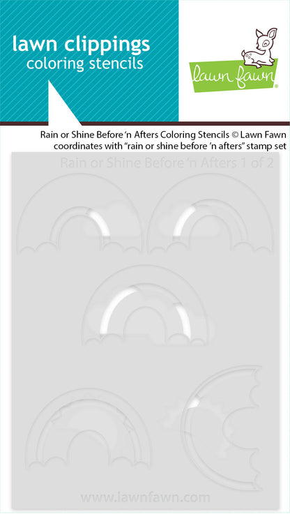 Lawn Fawn - Rain Or Shine Before 'N Afters Coloring Stencils