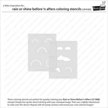 Lawn Fawn - Rain Or Shine Before 'N Afters Coloring Stencils
