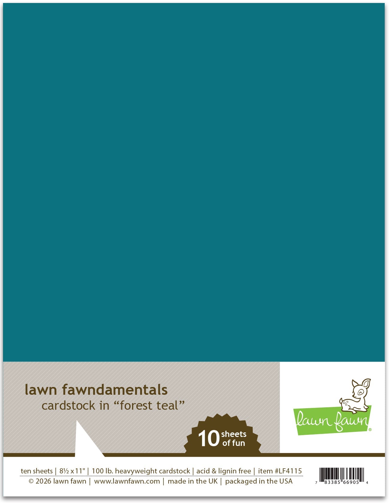 Lawn Fawn - Forest Teal Cardstock