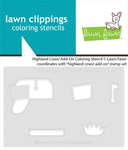 Lawn Fawn - Highland Cows! Add-On Coloring Stencil