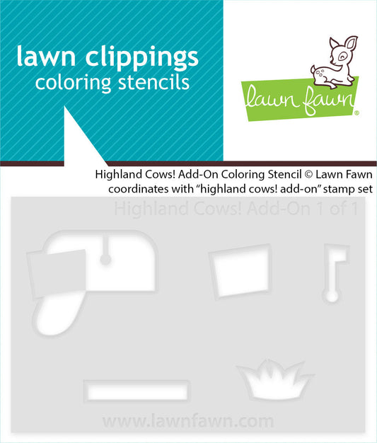 Lawn Fawn - Highland Cows! Add-On Coloring Stencil