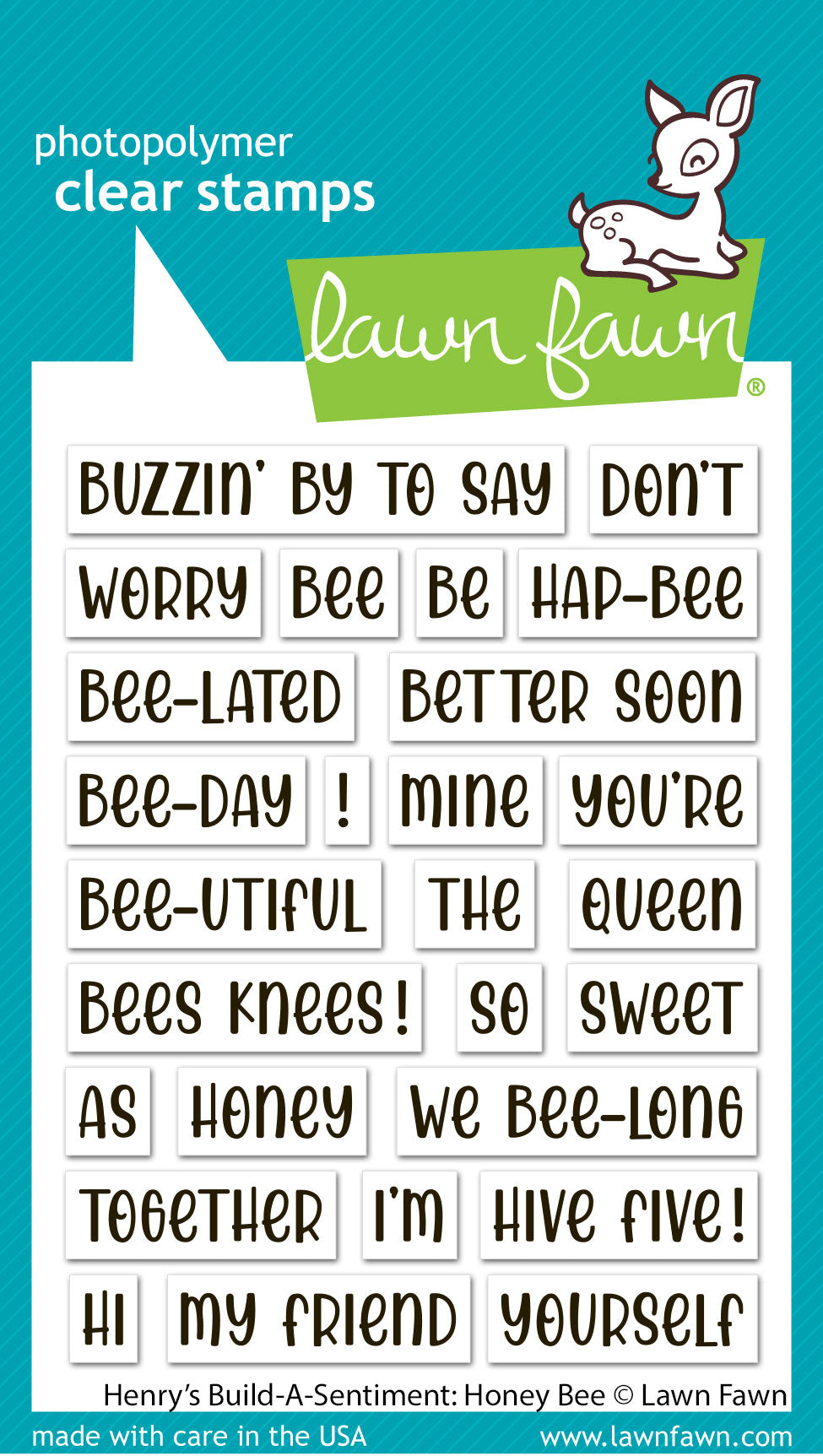 Lawn Fawn - Henry'S Build-A-Sentiment: Honey Bee