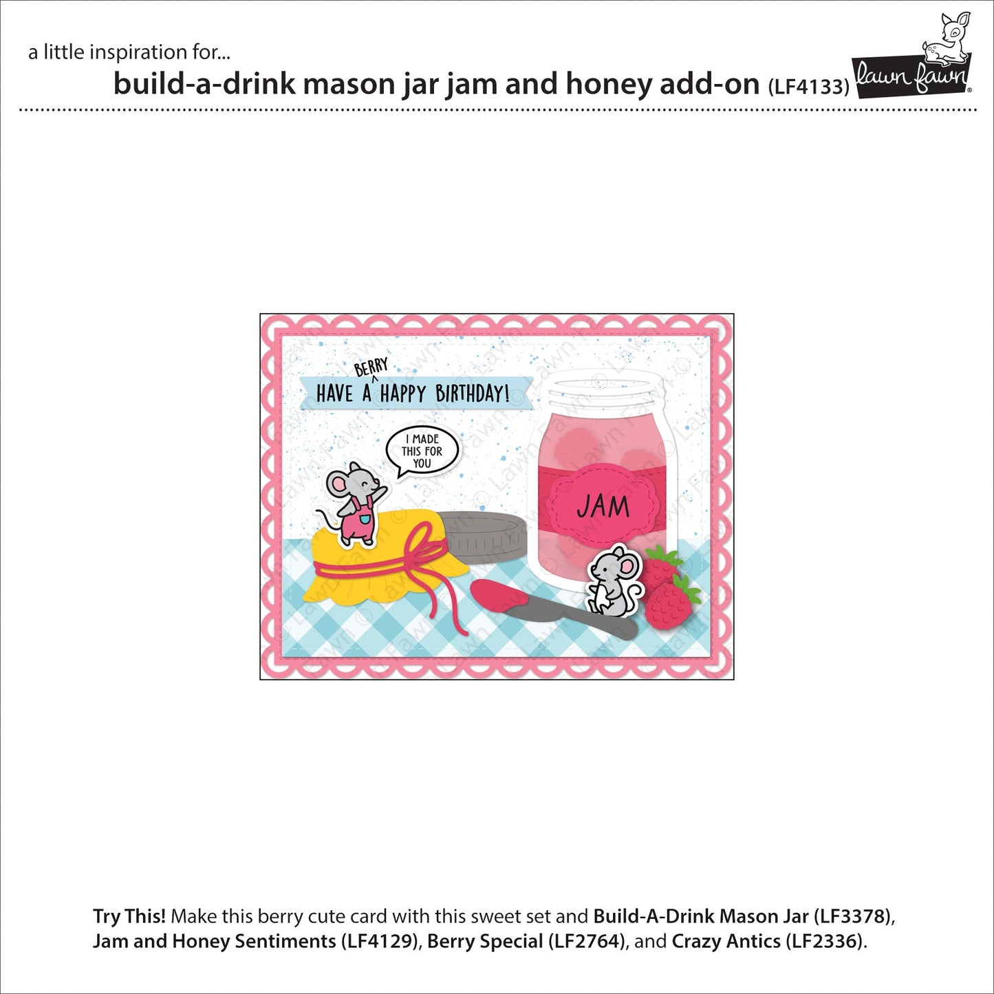 Lawn Fawn - Build-A-Drink Mason Jar Jam And Honey Add-On