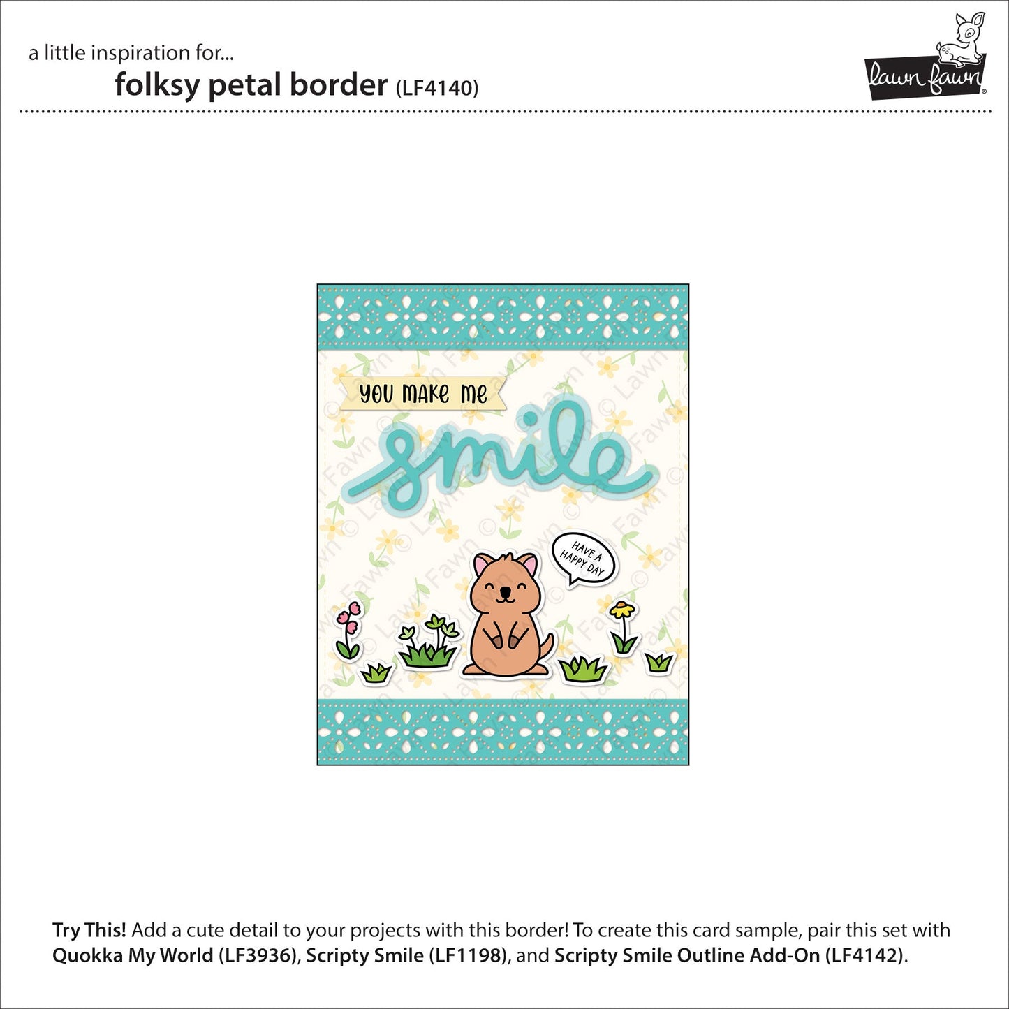 Lawn Fawn - Folksy Petal Border