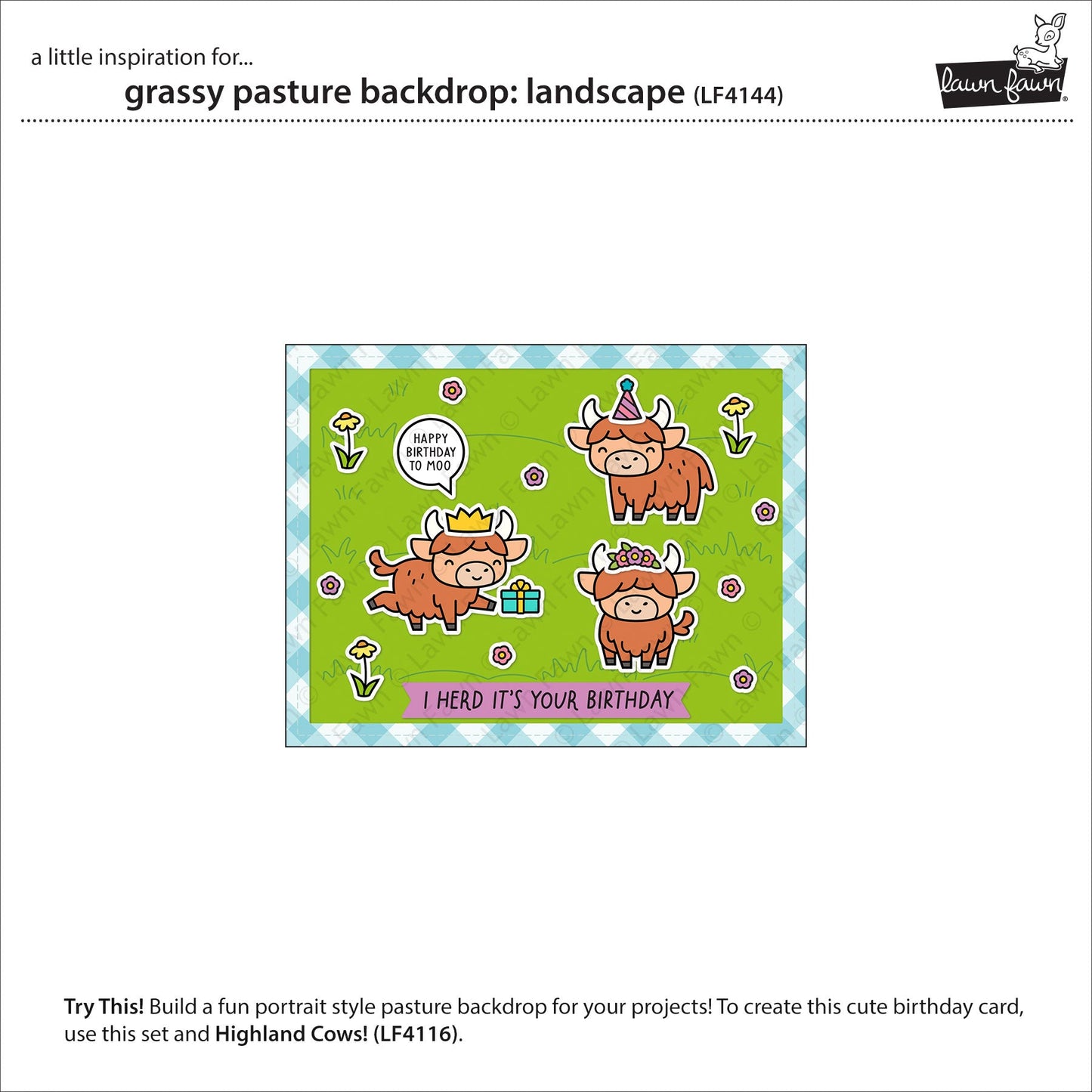 Lawn Fawn - Grassy Pasture Backdrop: Landscape