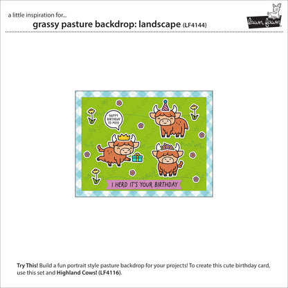 Lawn Fawn - Grassy Pasture Backdrop: Landscape