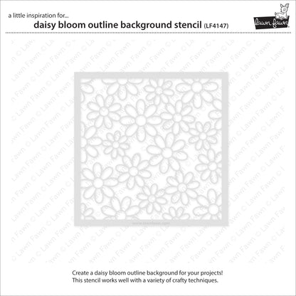 Lawn Fawn - Daisy Bloom Outline Background Stencil