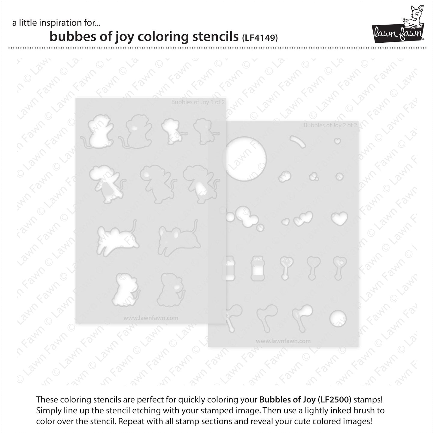 Lawn Fawn - Bubbles Of Joy Coloring Stencils
