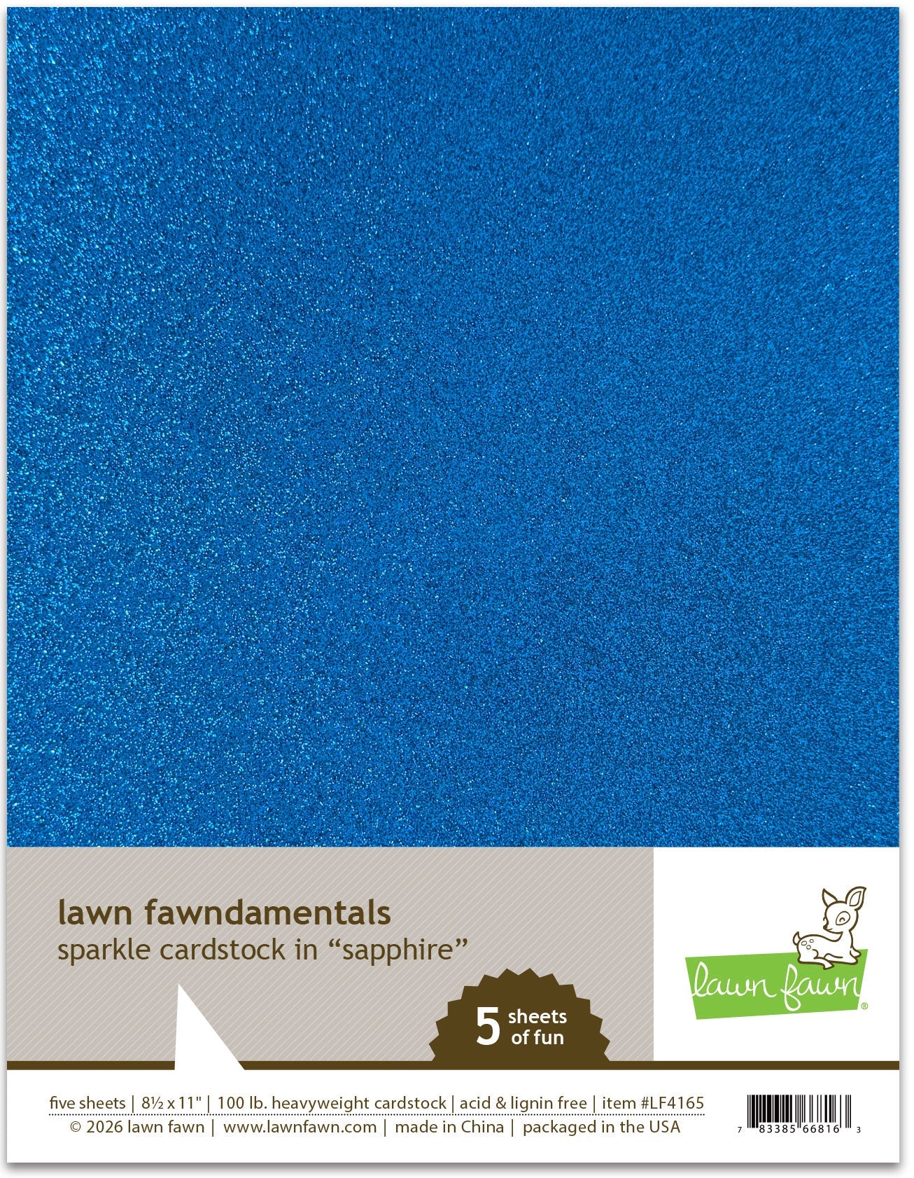 Lawn Fawn - Sparkle Cardstock - Sapphire