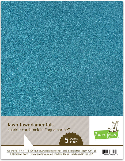 Lawn Fawn - Sparkle Cardstock - Aquamarine