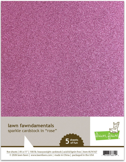 Lawn Fawn - Sparkle Cardstock - Rose