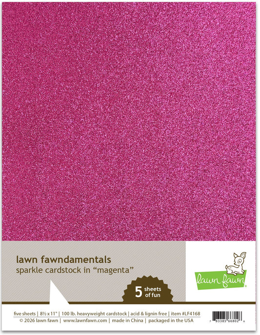 Lawn Fawn - Sparkle Cardstock - Magenta