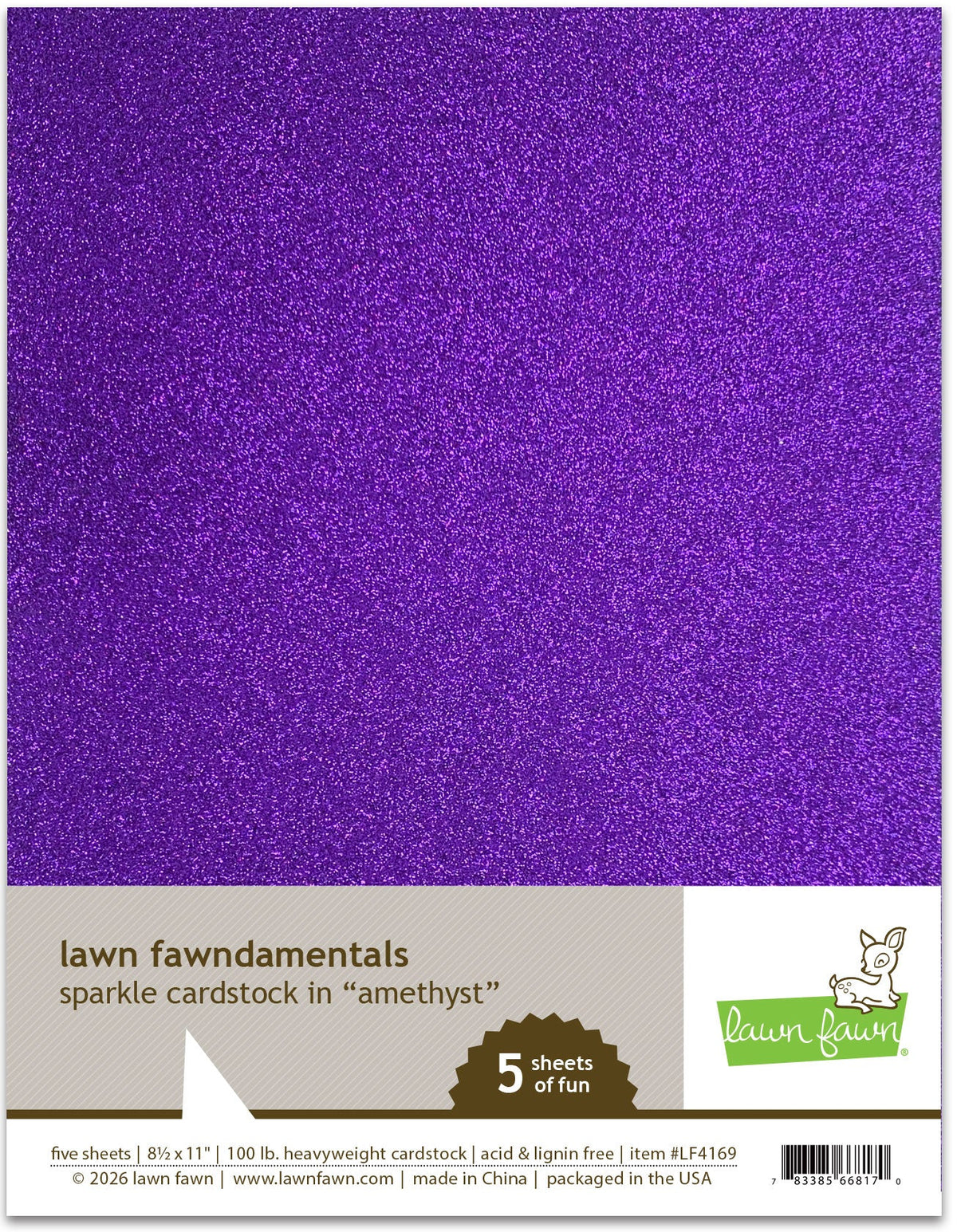 Lawn Fawn - Sparkle Cardstock - Amethyst