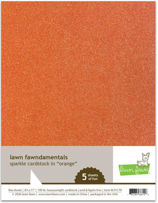 Lawn Fawn - Sparkle Cardstock - Orange
