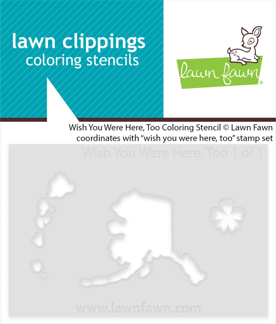 Lawn Fawn - Wish You Were Here, Too Coloring Stencil