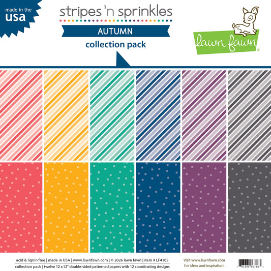 Lawn Fawn - Stripes 'N Sprinkles Autumn - Collection Pack 12x12"