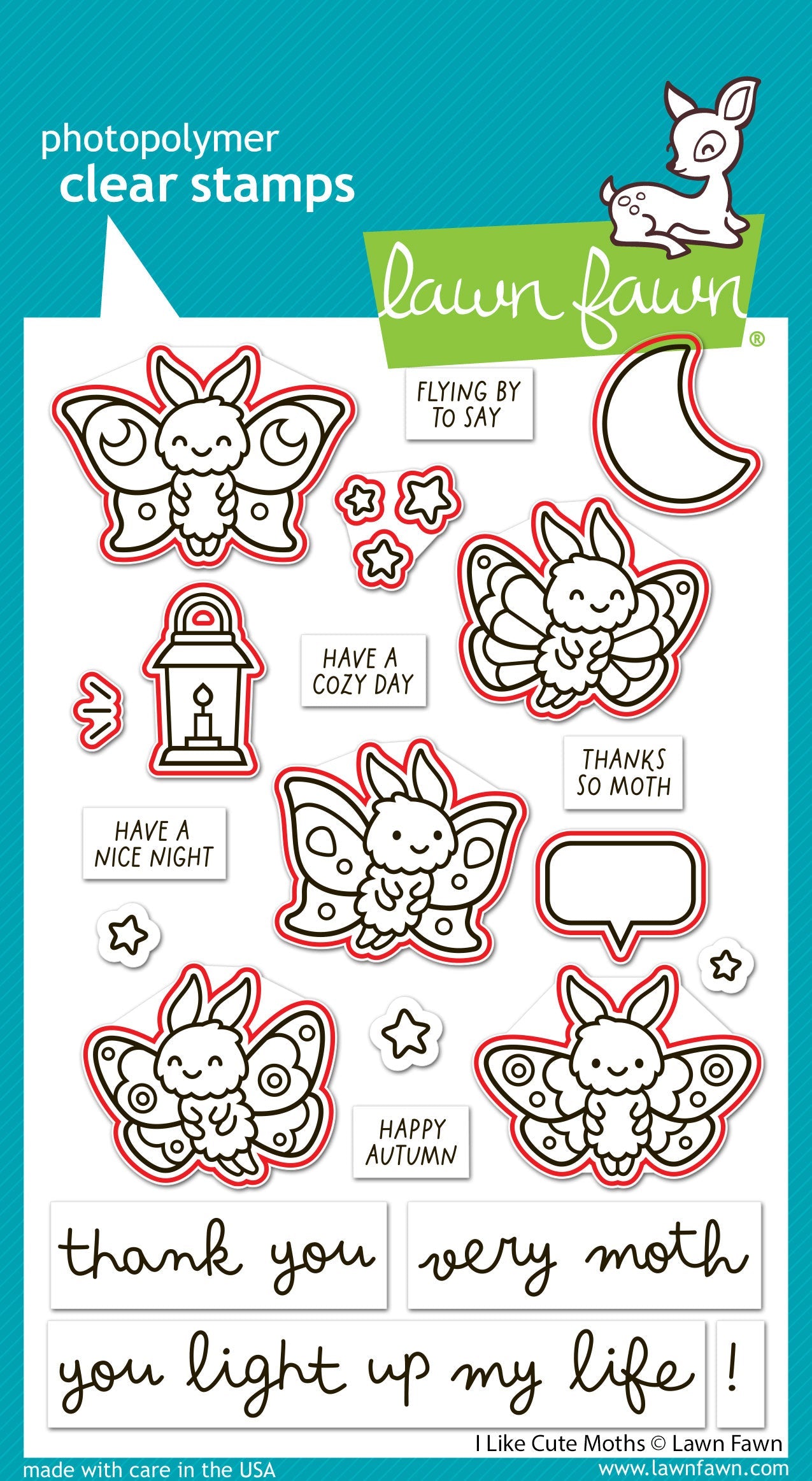 Lawn Fawn - I Like Cute Moths Lawn Cuts