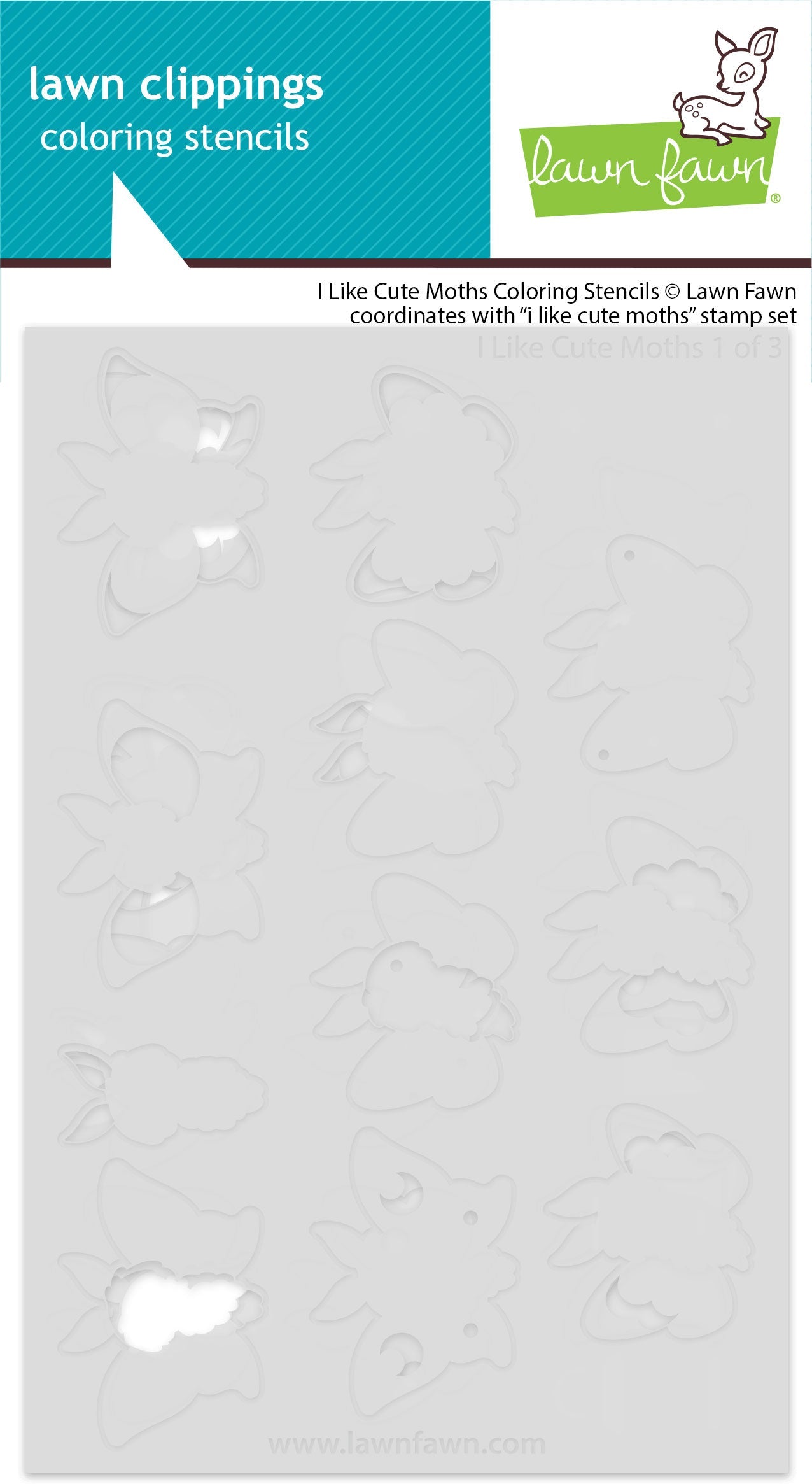 Lawn Fawn - I Like Cute Moths Coloring Stencils