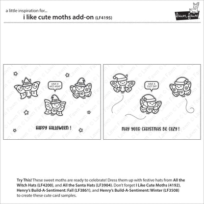 Lawn Fawn - I Like Cute Moths Add-On