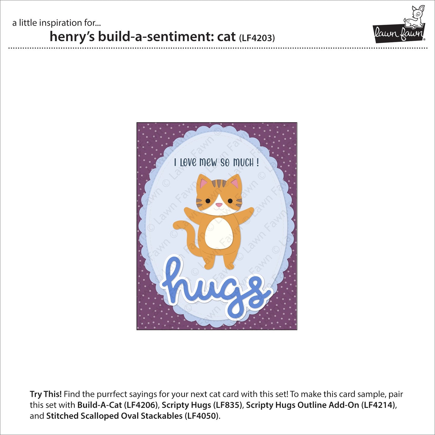 Lawn Fawn - Henry'S Build-A-Sentiment: Cat