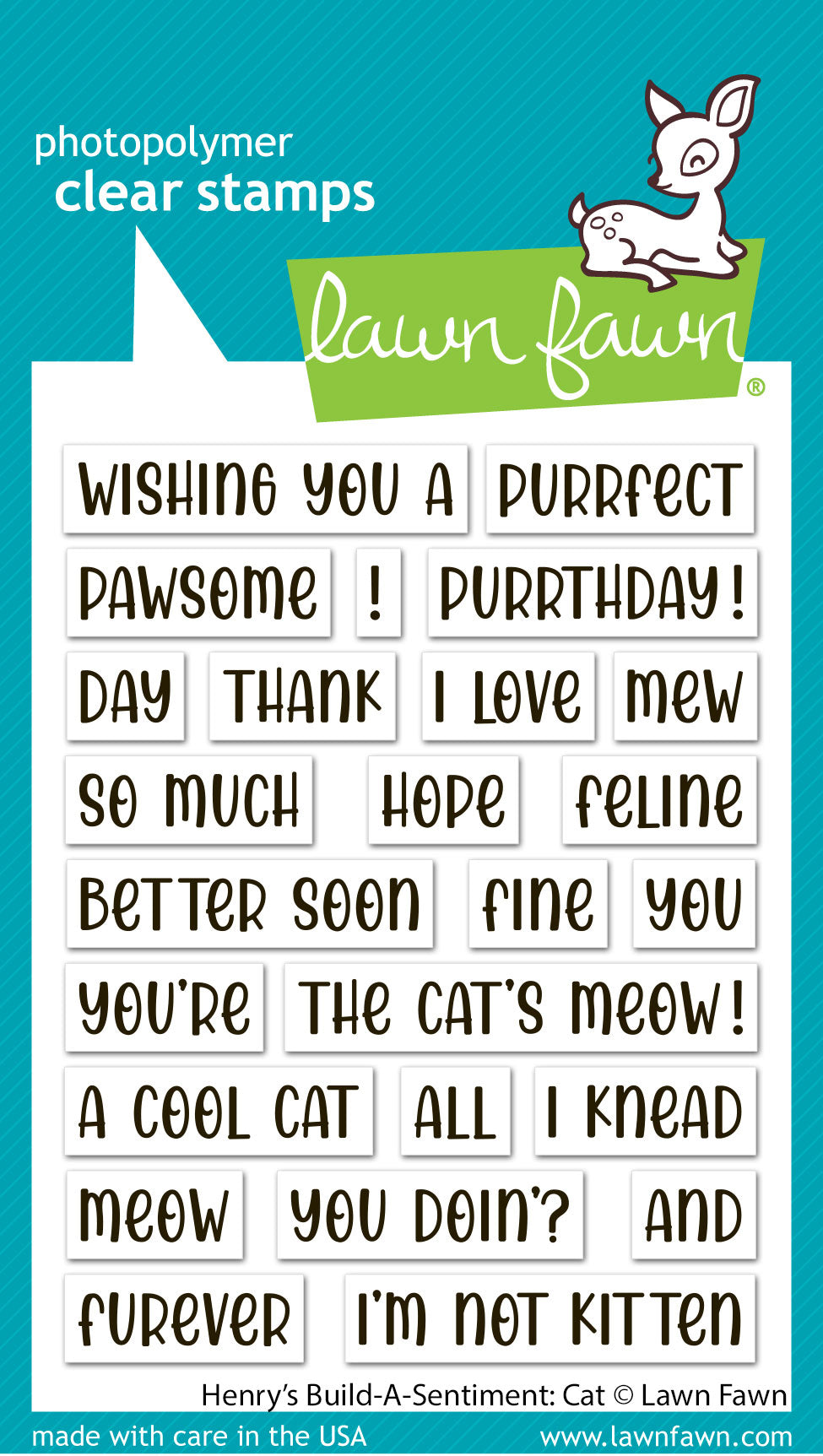 Lawn Fawn - Henry'S Build-A-Sentiment: Cat