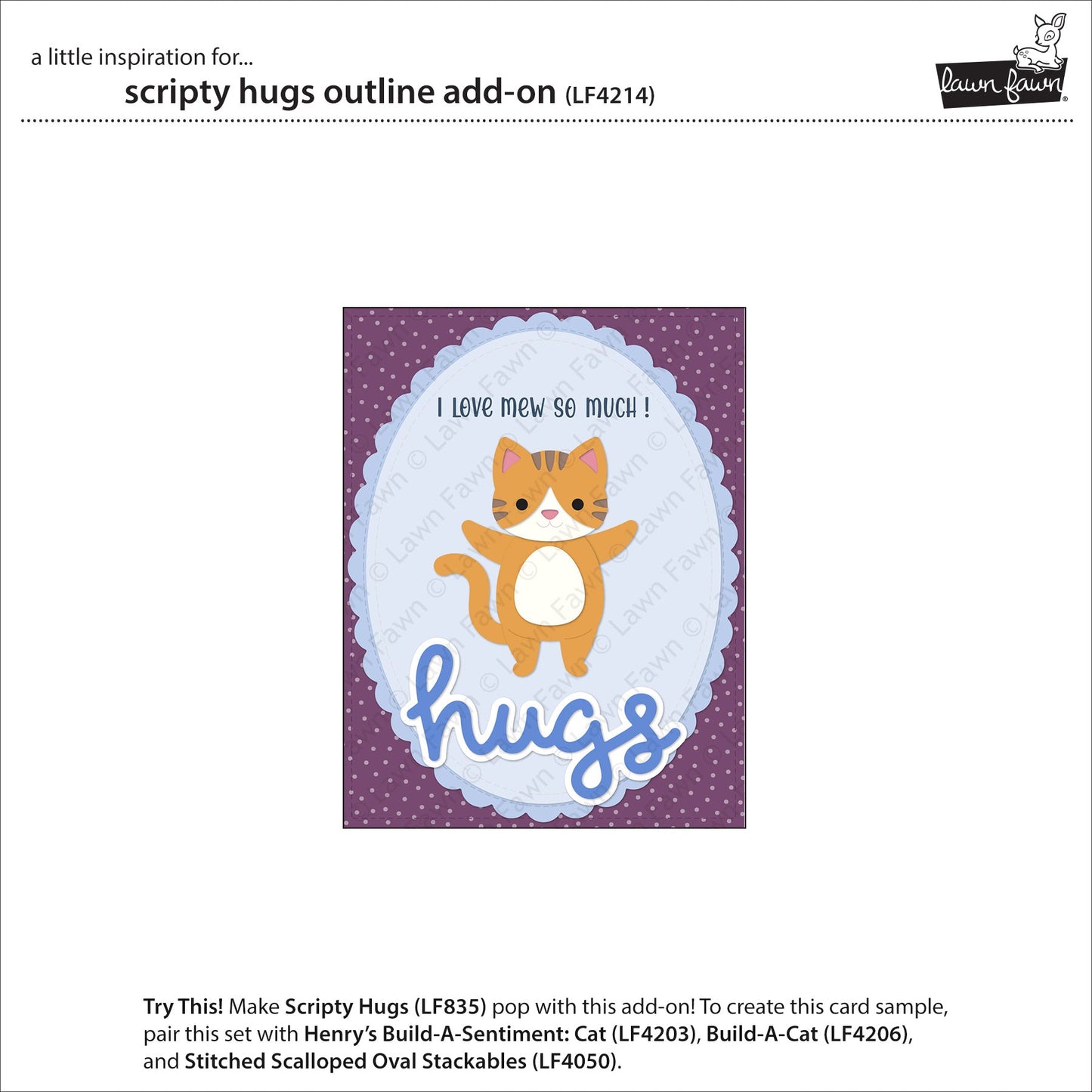 Lawn Fawn - Scripty Hugs Outline Add-On