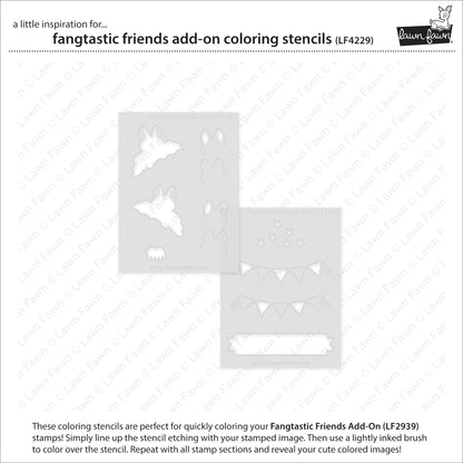 Lawn Fawn - Fangtastic Friends Add-On Coloring Stencils