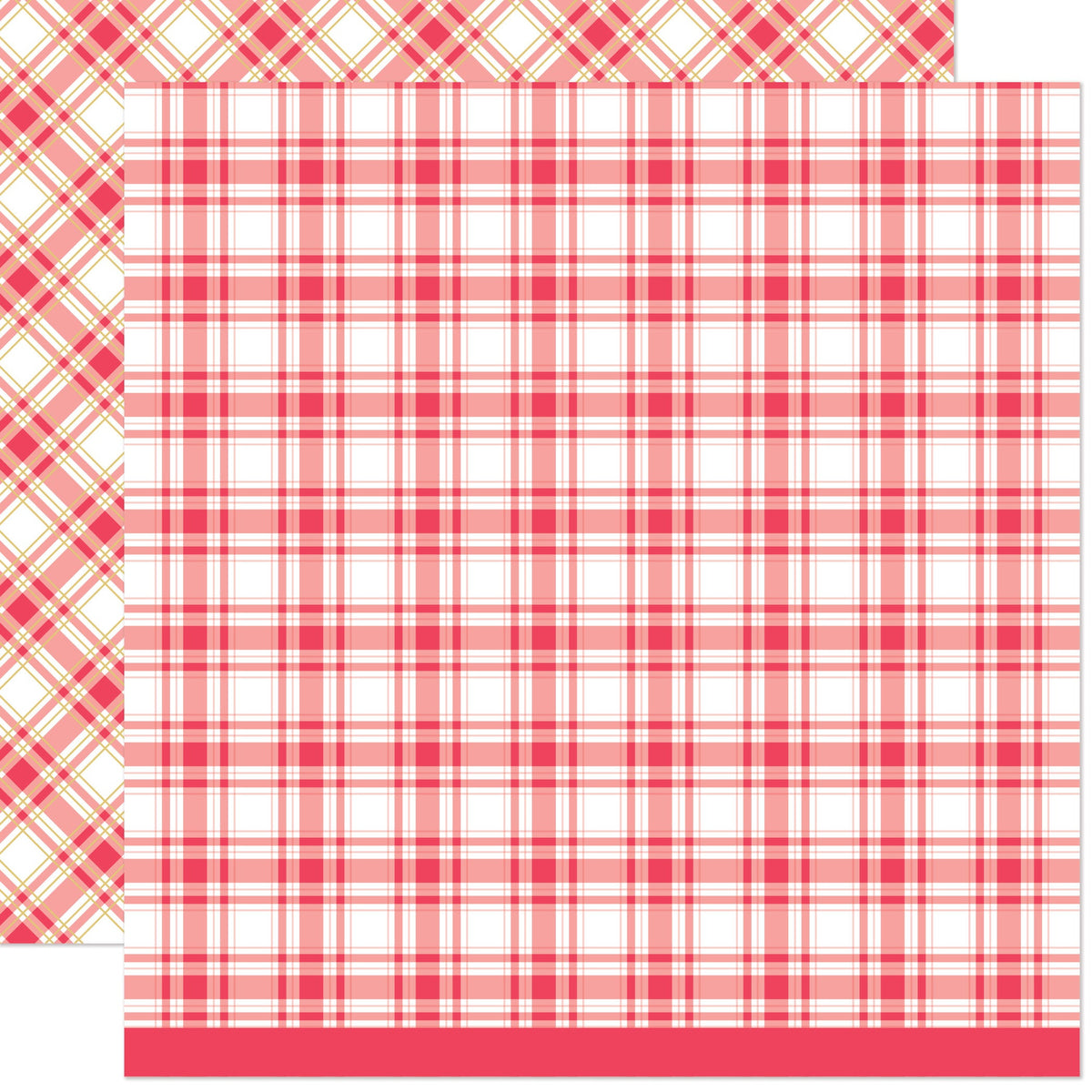 Lawn Fawn - Let It Shine Holiday Plaids - Poinsettia 12x12"