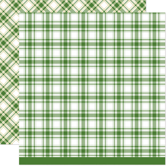 Lawn Fawn - Let It Shine Holiday Plaids - Pinecone Path 12x12"
