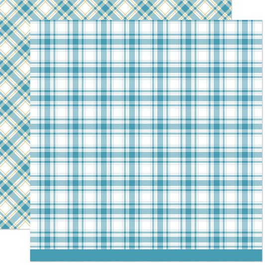 Lawn Fawn - Let It Shine Holiday Plaids - Frosted Flurries 12x12"
